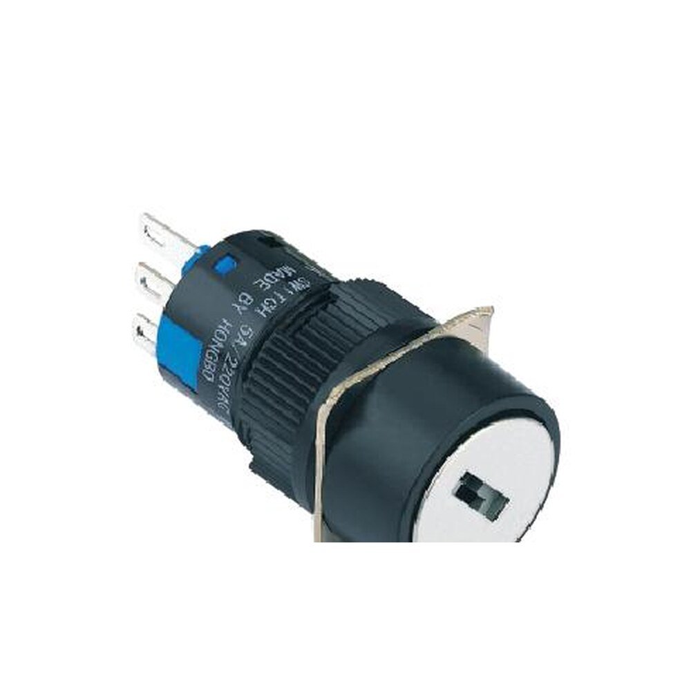 MR-LAS1-AY-Y 16 mm Key-Lock Switch - Round Bezel, 2 or 3 Position