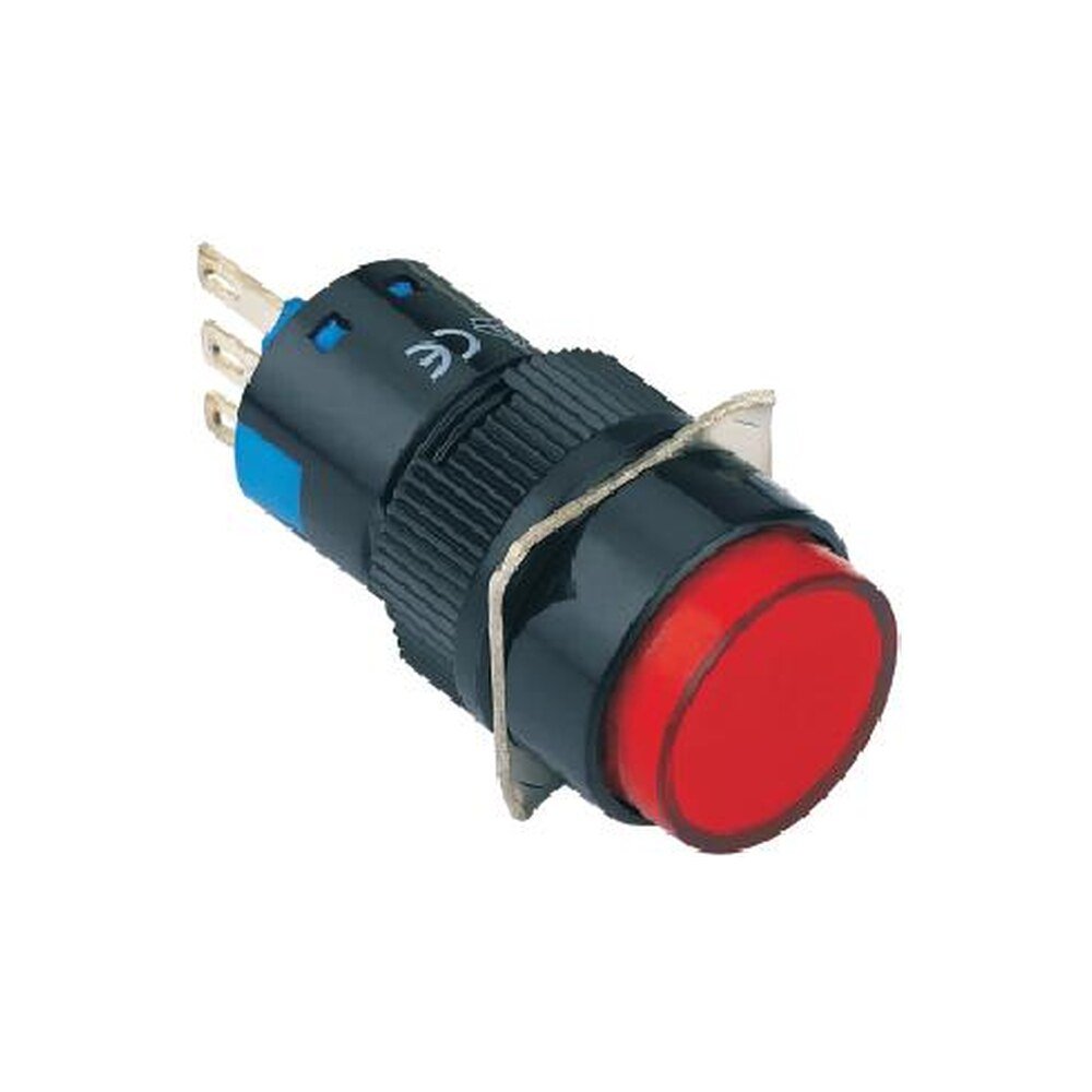 MR-LAS1-AY 16 mm Push Button - Round Head, Can Be Illuminated