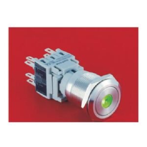 MR-LAS1-BGQ-D 19 mm Metal Push Button - Dot Illuminated, 1 to 3 Changeover Contacts