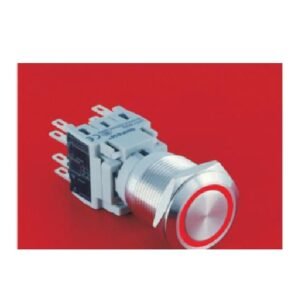 MR-LAS1-BGQ-E 19 mm Metal Push Button - Ring Illuminated, 1 to 3 Changeover Contacts
