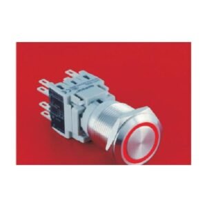 MR-LAS1-BGQ-E 19 mm Metal Push Button - Ring Illuminated, 1 to 3 Changeover Contacts