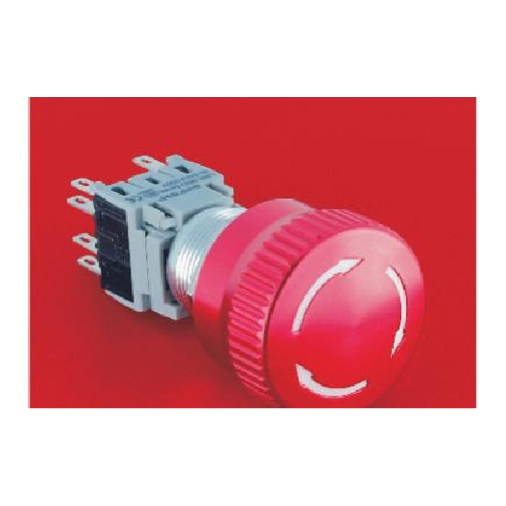 MR-LAS1-BGQ-TS 19 mm Emergency Stop Button - Push-Lock Twist Release, Ø32 mm Head