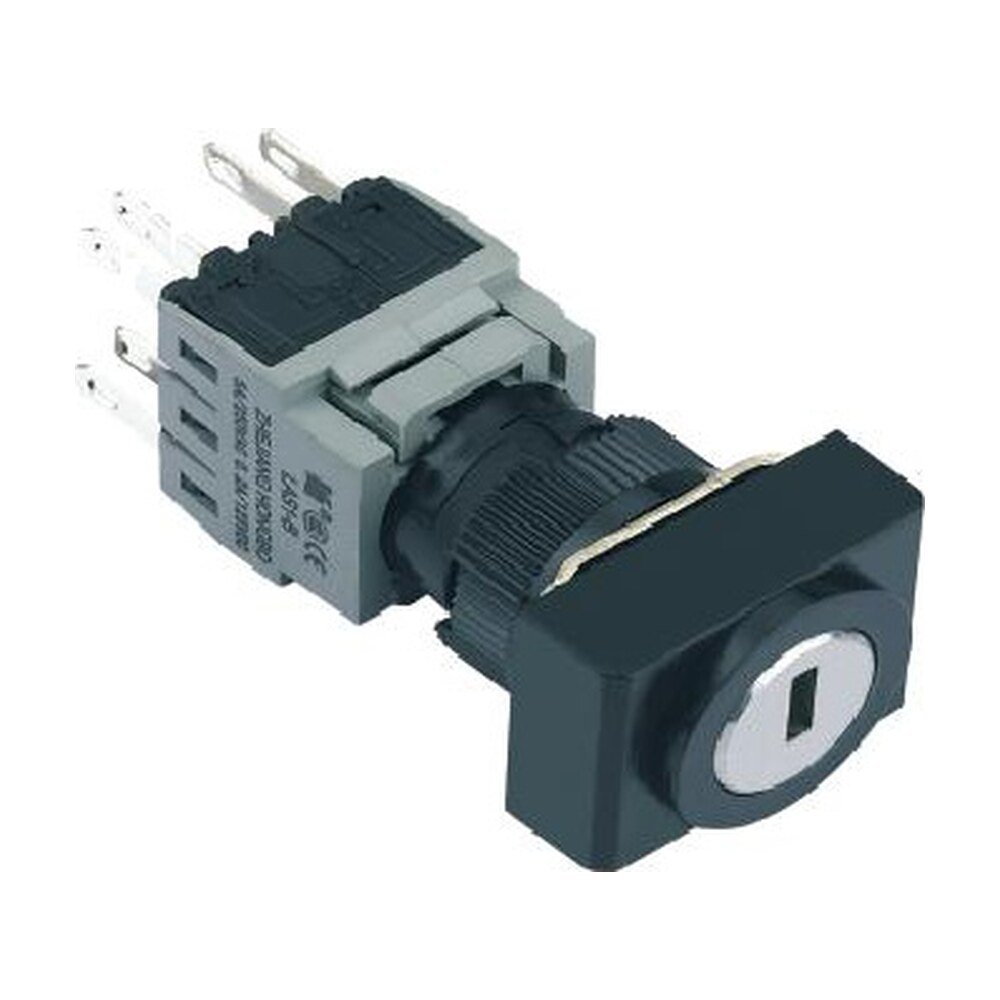 MR-LAS1-BJ-Y 16 mm Key-Lock Switch - Rectangular Bezel, 2 or 3 Position