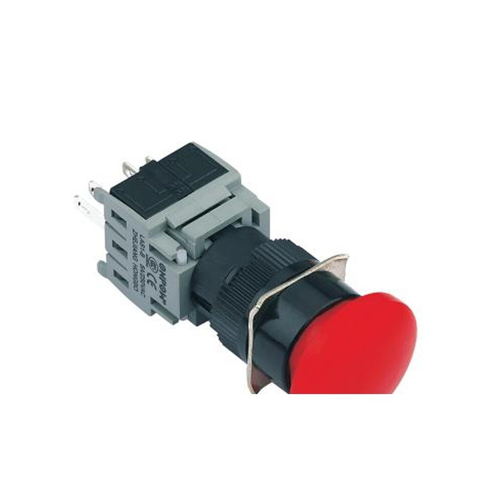 MR-LAS1-BM 16 mm Mushroom Head Push Button - Ø23.3 mm, Can Be Illuminated