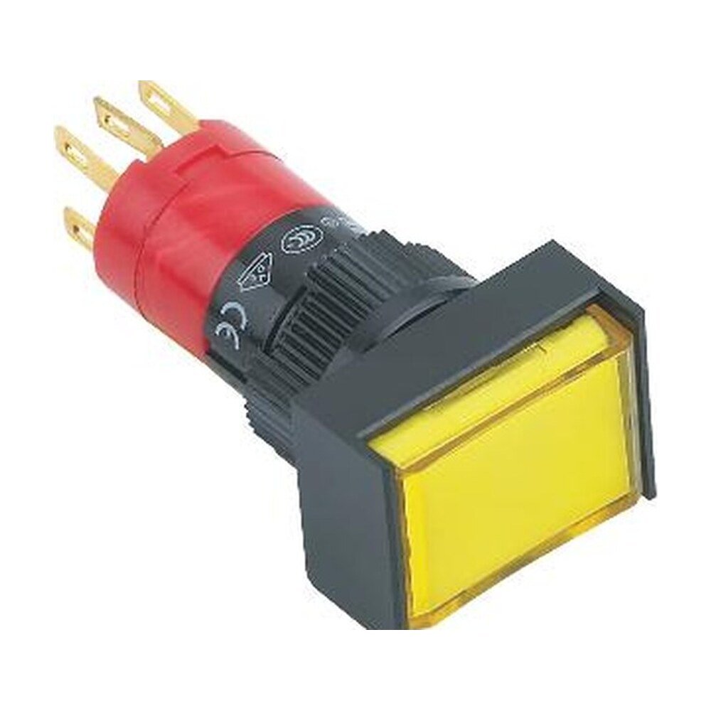 MR-LAS1J-11 16 mm Push Button - Rectangular Head, 1NO1NC, Illuminated