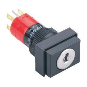 MR-LAS1J-11Y 16 mm Key-Lock Switch - Rectangular Bezel, 2 Position Maintained