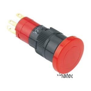 MR-LAS1M-11 16 mm Mushroom Head Push Button - Ø23.5 mm, 1NO1NC, Can Be Illuminated