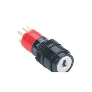 MR-LAS1Y-11Y 16 mm Key-Lock Switch - Round Bezel, 2 Position Maintained
