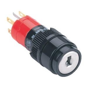 MR-LAS1Y-11Y 16 mm Key-Lock Switch - Round Bezel, 2 Position Maintained