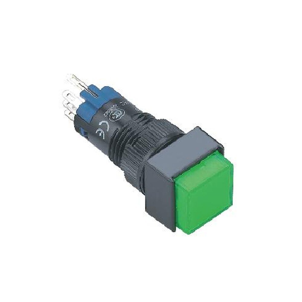 MR-LAS2F 12 mm Push Button - Square Head, 1NO1NC or 2NO2NC, Illuminated