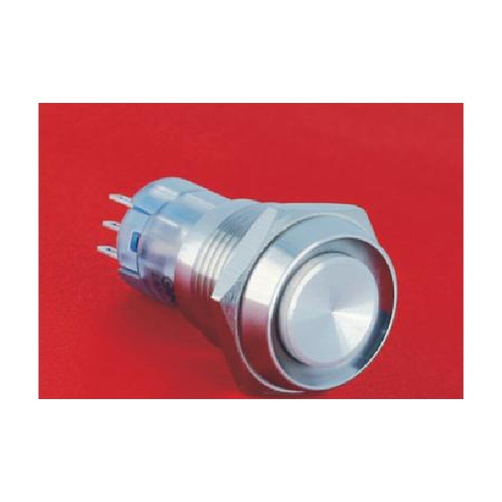 MR-LAS2GQC 16 mm Snap-Action Metal Push Button - Concave Head, Stainless Steel