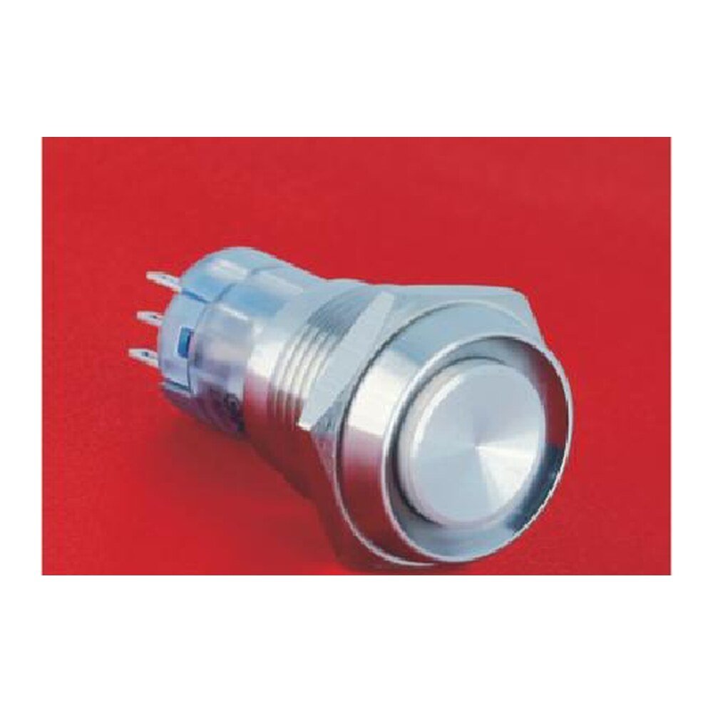MR-LAS2GQC 16 mm Snap-Action Metal Push Button - Concave Head, Stainless Steel