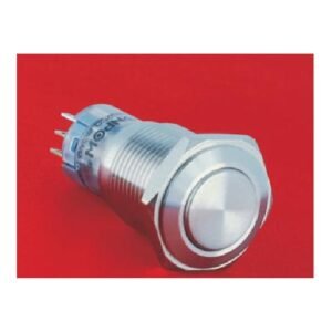 MR-LAS2GQF 16 mm Snap-Action Metal Push Button - Flat Round Head, 1NO1NC or 2NO2NC