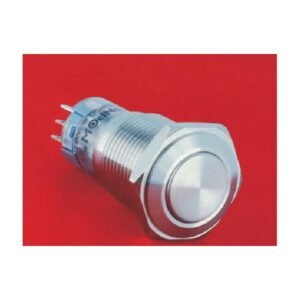 MR-LAS2GQF 16 mm Snap-Action Metal Push Button - Flat Round Head, 1NO1NC or 2NO2NC