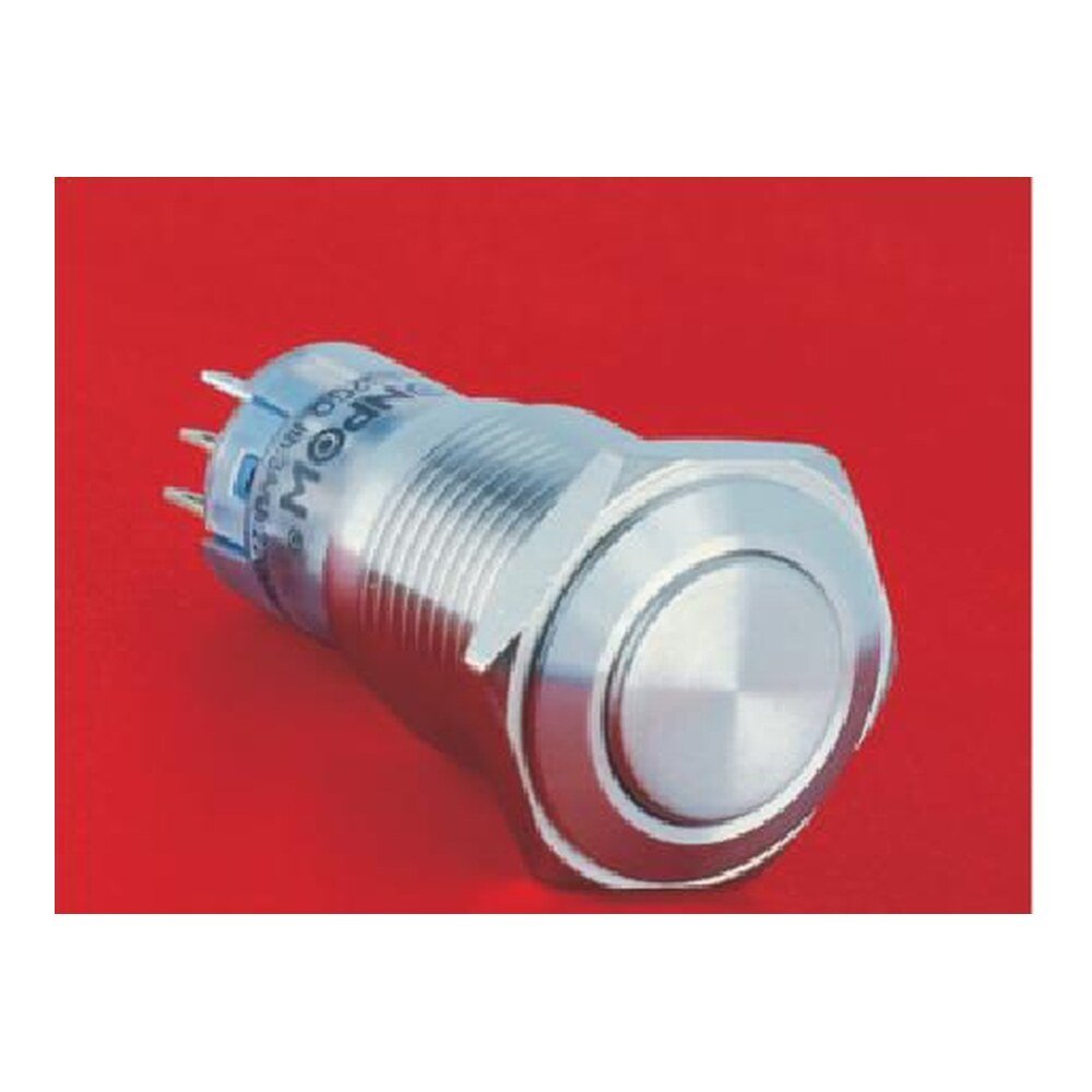 MR-LAS2GQF 16 mm Snap-Action Metal Push Button - Flat Round Head, 1NO1NC or 2NO2NC