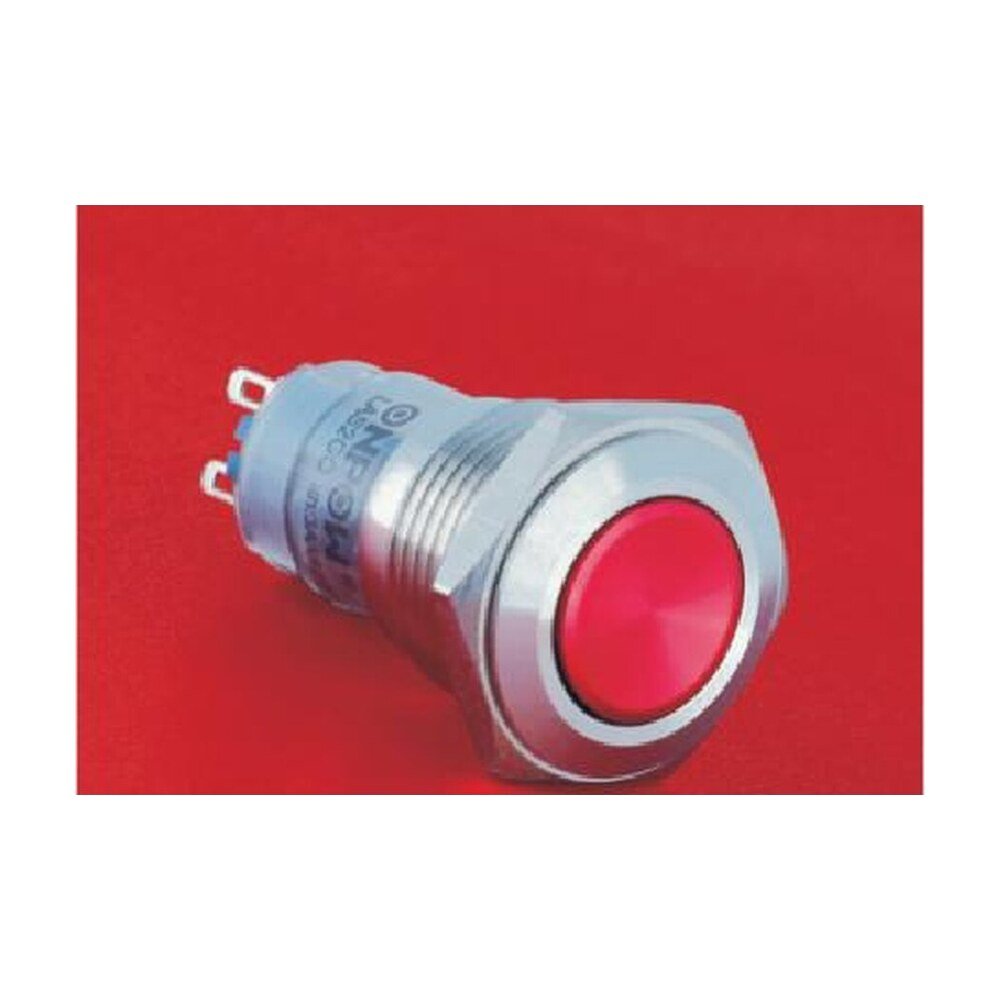 MR-LAS2GQG 16 mm Snap-Action Metal Push Button - High Concave Head, Stainless Steel