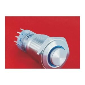 MR-LAS2GQH-E 16 mm Snap-Action Metal Push Button - High Round Head, Ring Illuminated