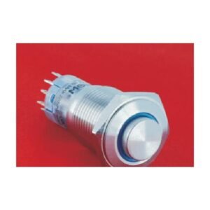 MR-LAS2GQH-E 16 mm Snap-Action Metal Push Button - High Round Head, Ring Illuminated