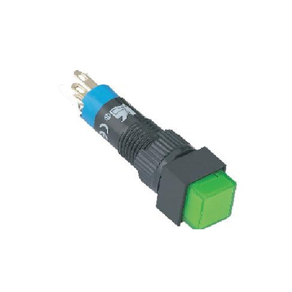 MR-LAS4F-11 8 mm Push Button - Square Head, 1NO1NC, Illuminated