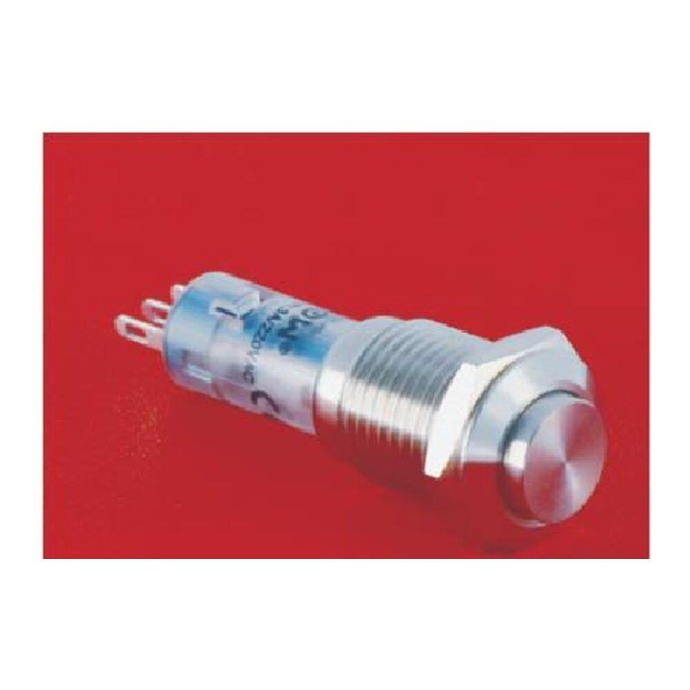 MR-LAS4GQH-11 12 mm Metal Push Button - 1NO1NC, Stainless Steel, Solder Tab
