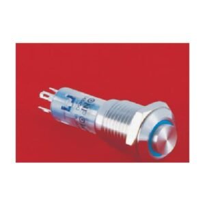 MR-LAS4GQH-11E 12 mm Illuminated Metal Push Button - 1NO1NC, Ring LED, Stainless Steel