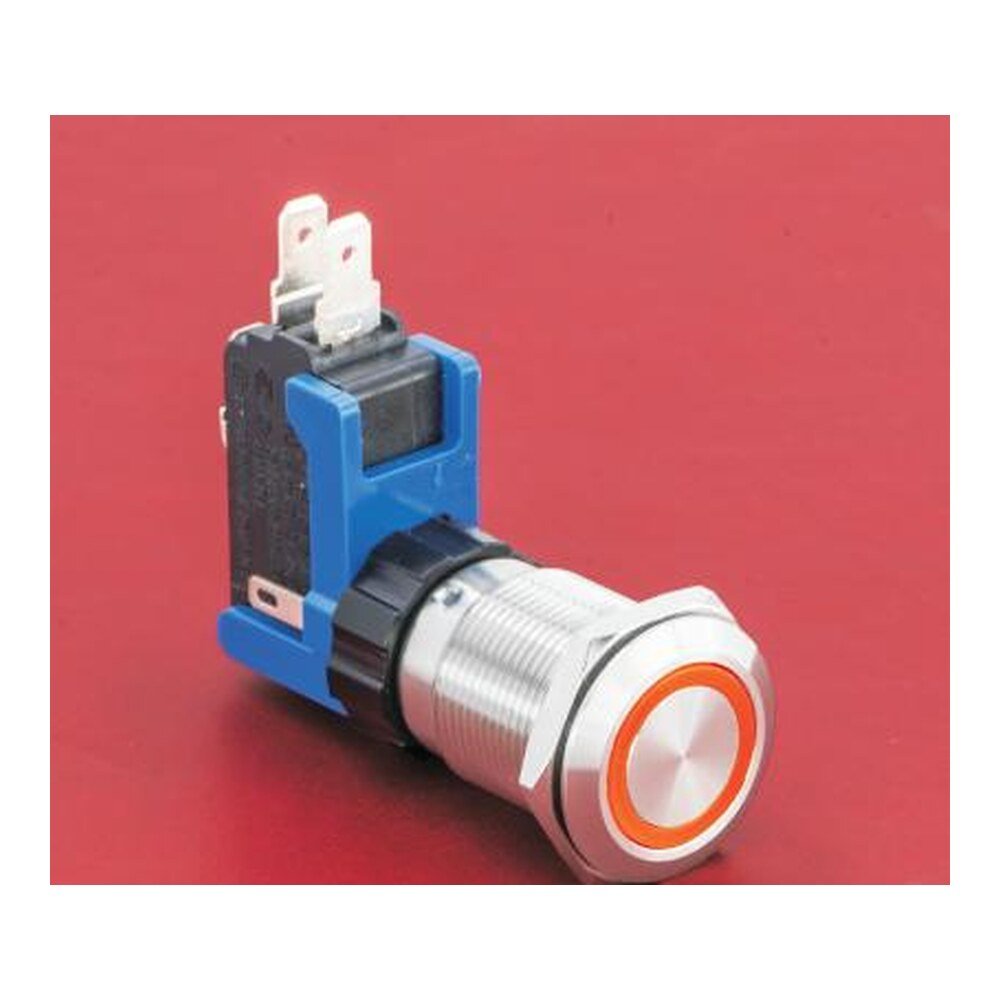 MR-LCA19-11E 19 mm High-Current Anti-Vandal Push Button, Ring Illumination, 1NO1NC 15 A