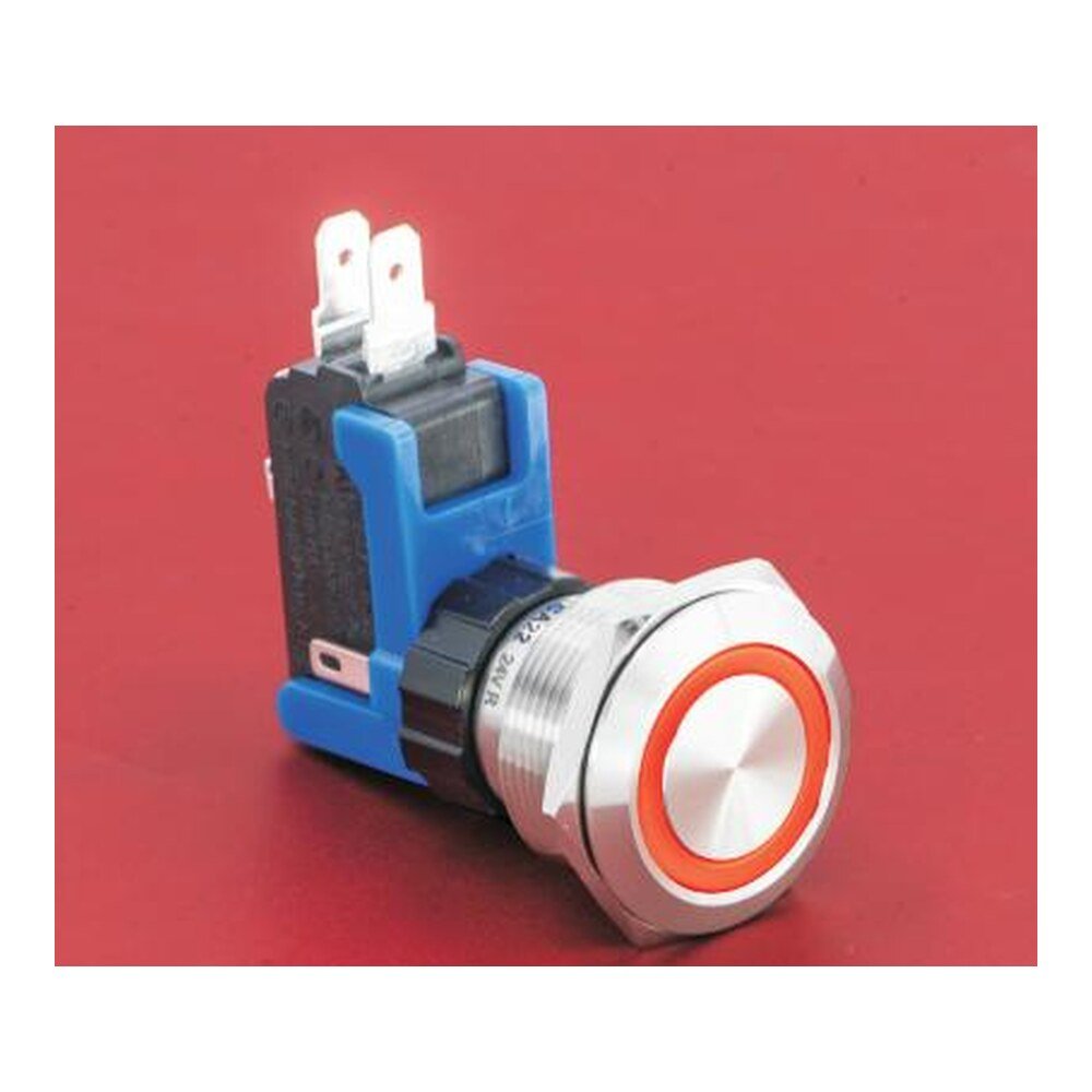 MR-LCA22-11E 22 mm High-Current Anti-Vandal Push Button, Ring Illumination, 1NO1NC 15 A