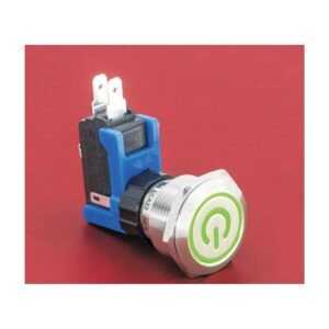 MR-LCA22-11ET 22 mm High-Current Anti-Vandal Push Button, Ring and Power Symbol Illumination, 1NO1NC 15 A