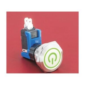 MR-LCA25-11ET 25 mm High-Current Anti-Vandal Push Button, Ring and Power Symbol Illumination, 1NO1NC 15 A