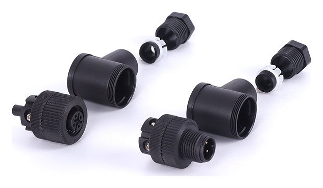 M12 Assembly Circular Plastic 3-17pins Waterproof IP67/IP68 Male Elbow Connector MR-M12-FW-02