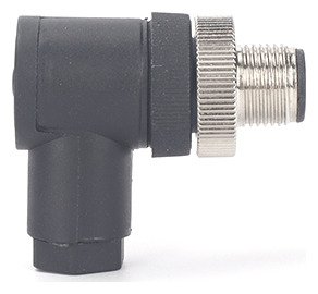 M12 Screw Threaded Right Angle Male Plug Assembly IP67 Waterproof Connector For Automation Equipment MR-M12-FW-07