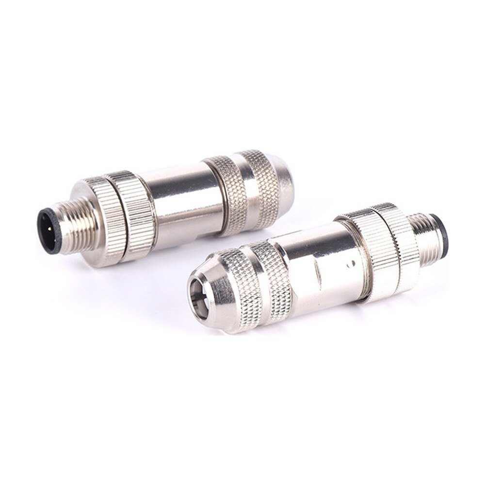 M12 Assembly Metal Male Plug IP67 Waterproof A B D Code 3 4 5 8 12 Cores Shielded Industrial Connector MR-M12-FW-08