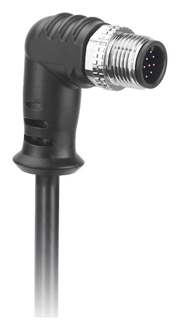 M12 Male 90 degree IP68/IP67 Shielded 3 4 5 8 12 17Pin Waterproof Connector With Extension Cable MR-M12-OC-07