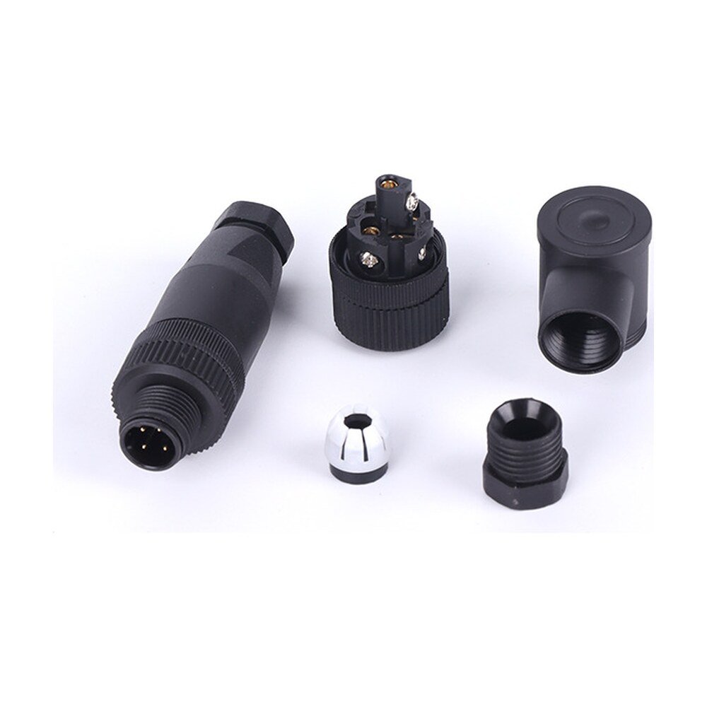 Waterproof M12 Male Straight Plastic Plug Cable Assembly Connector for Industrial Automation MR-M12-OC-12