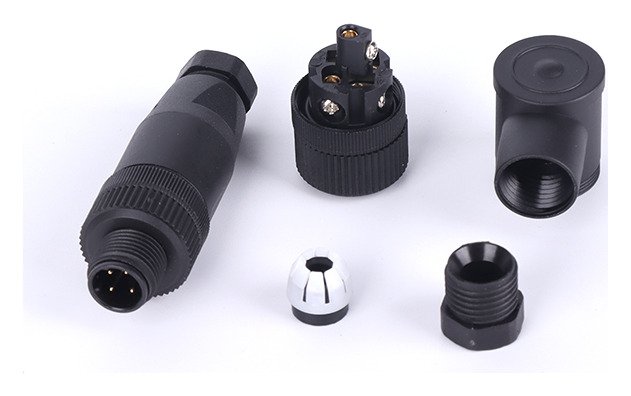 Waterproof M12 Male Straight Plastic Plug Cable Assembly Connector for Industrial Automation MR-M12-OC-12