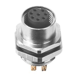 MR-M12-PM-02 - M12 Female Panel Mount Rear Fastened Waterproof Connector With Solder Cup