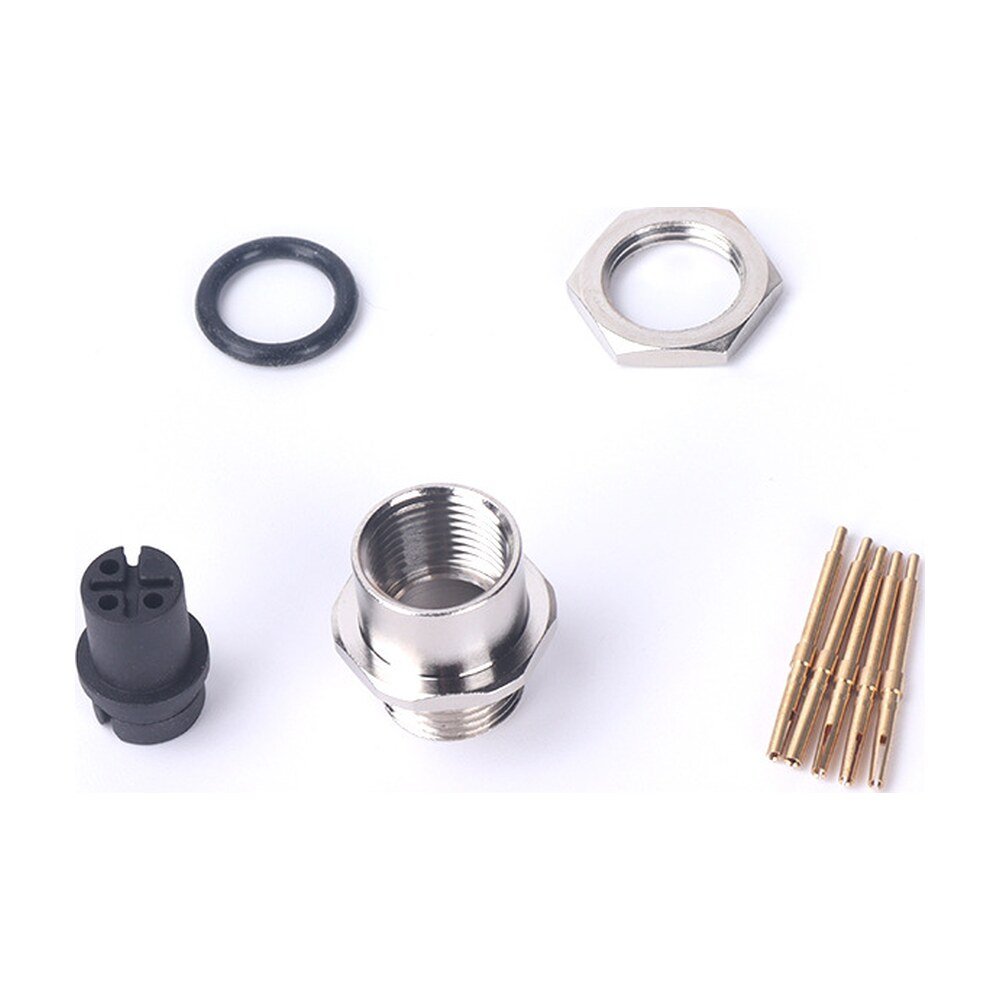 M12 Female Panel Mount Rear Fastened Waterproof Electrical Socket With PG9 Screw Thread MR-M12-PM-03
