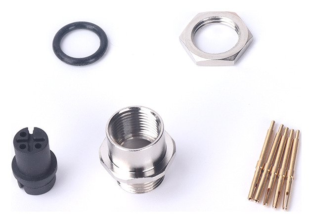 M12 Female Panel Mount Rear Fastened Waterproof Electrical Socket With PG9 Screw Thread MR-M12-PM-03