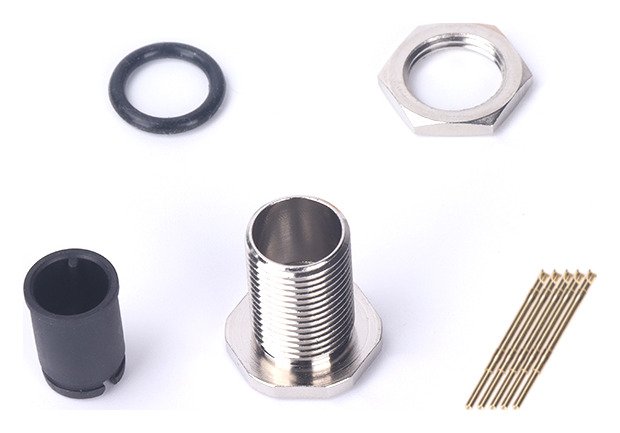M12 Male Panel Mount Front Fastened Waterproof Electrical Connector With Wires MR-M12-PM-06