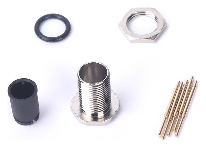 M12 Male Panel Mount Front Fastened Waterproof Electrical Connector With Thread M16X1.5 MR-M12-PM-07