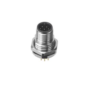 M12 Male Panel Mount Front Fastened Waterproof Electrical Connector With Thread M16X1.5 MR-M12-PM-07