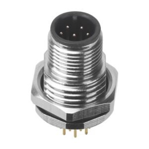 MR-M12-PM-07 - M12 Male Panel Mount Front Fastened Waterproof Electrical Connector With Thread M16X1.5