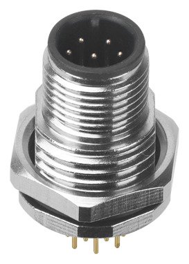 M12 Male Panel Mount Front Fastened Waterproof Electrical Connector With Thread M16X1.5 MR-M12-PM-07