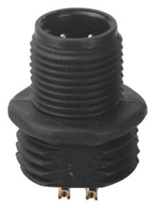M12 Male Panel Mount Rear Fastened Plastic Waterproof Electrical Connector MR-M12-PM-08
