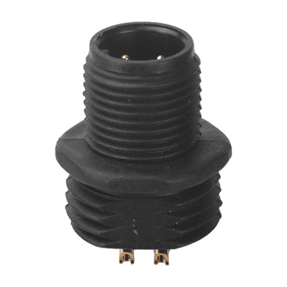 M12 Male Panel Mount Rear Fastened Plastic Waterproof Electrical Connector MR-M12-PM-08