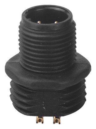 M12 Male Panel Mount Rear Fastened Plastic Waterproof Electrical Connector MR-M12-PM-08