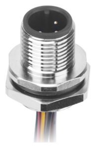 M12 Male Panel Mount Rear Fastened Waterproof Electrical Connector With Wires MR-M12-PM-09