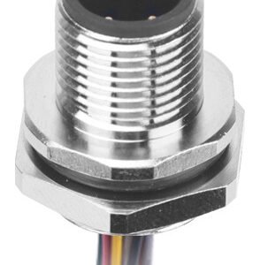 M12 Male Panel Mount Rear Fastened Waterproof Electrical Connector With Wires MR-M12-PM-09