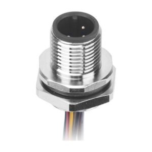 MR-M12-PM-09 - M12 Male Panel Mount Rear Fastened Waterproof Electrical Connector With Wires