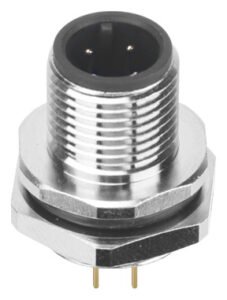 M12 Male Panel Mount Rear Fastened PCB Type Waterproof electrical Plug MR-M12-PM-10